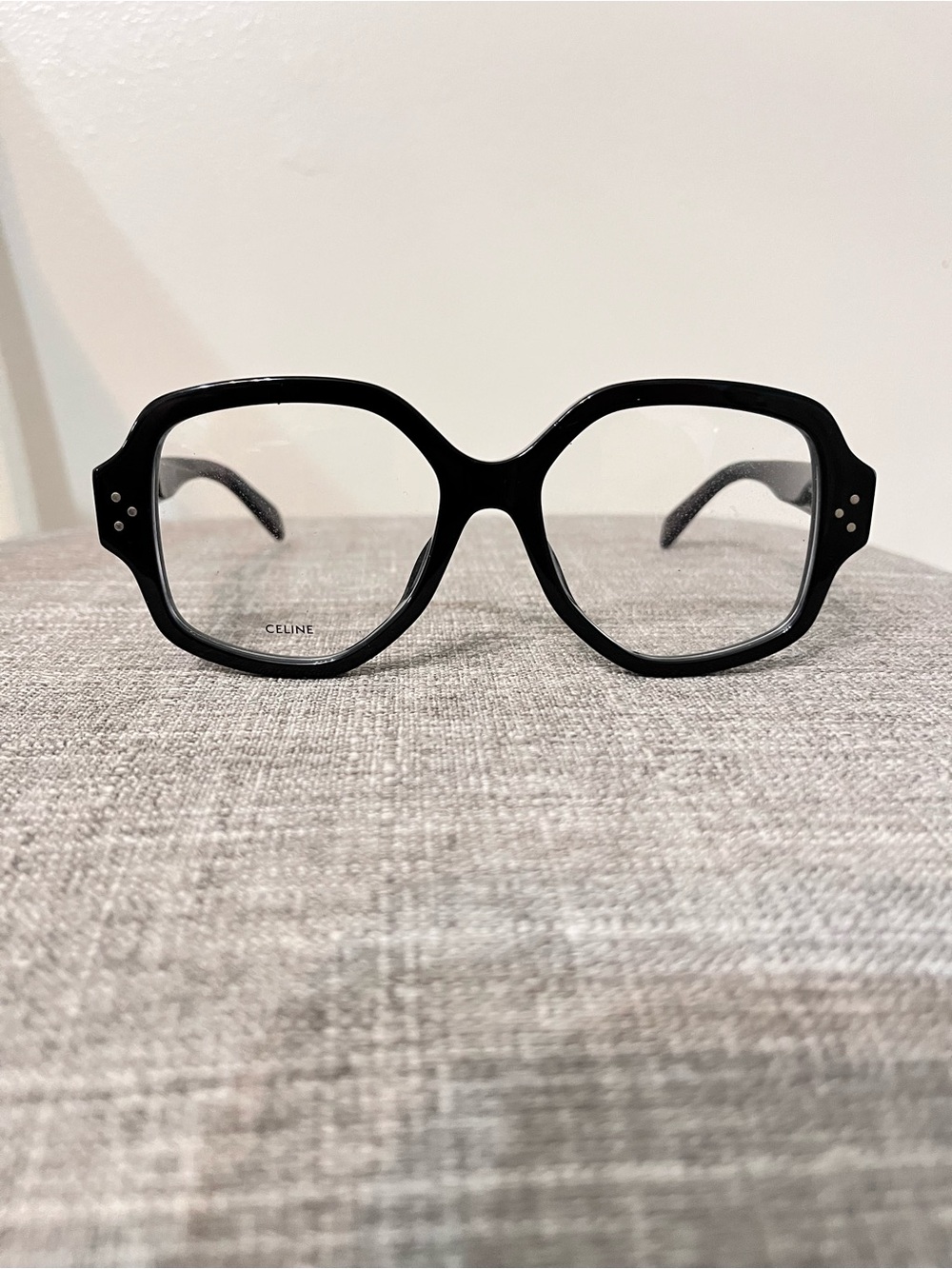 Celine Black Bold Geometric Acetate Glasses